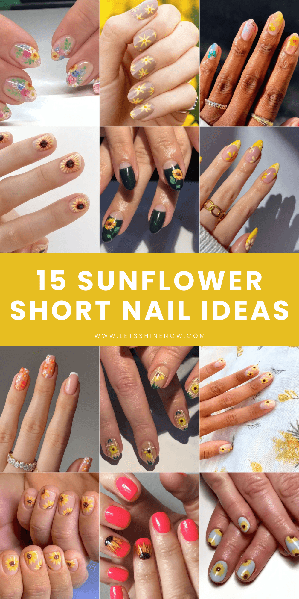 Sunflower Short Nail Ideas