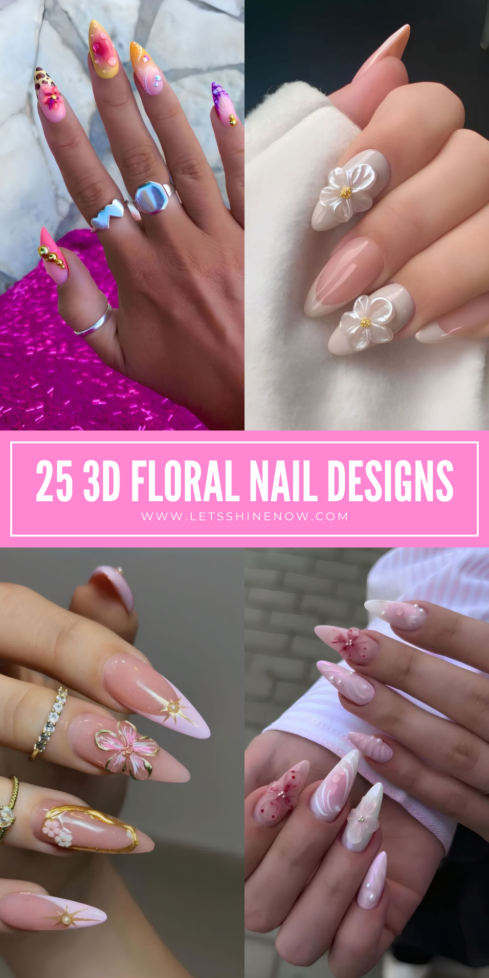 25 Chic 3D Floral Nail Designs