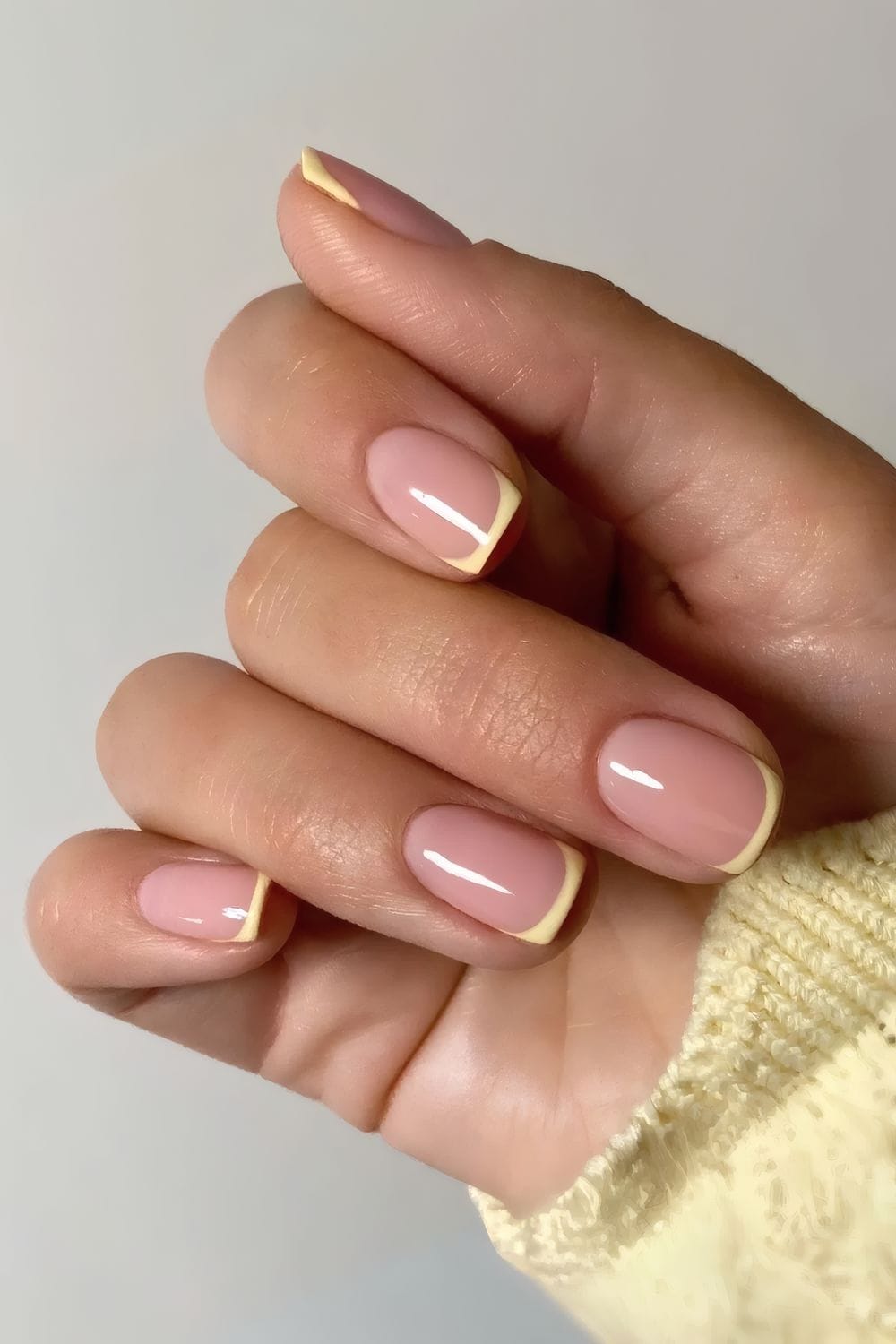 Micro Butter Yellow French Mani