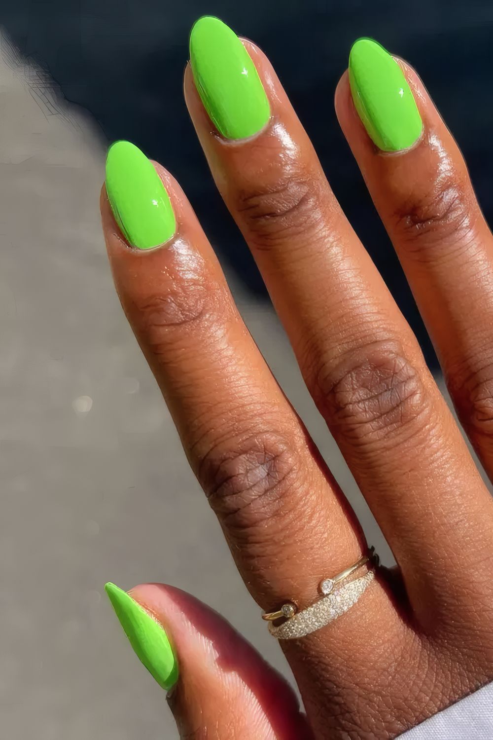 Neon Green Short Nails