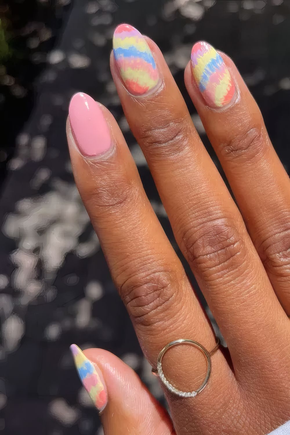 Pastel Tie-dye Nails
