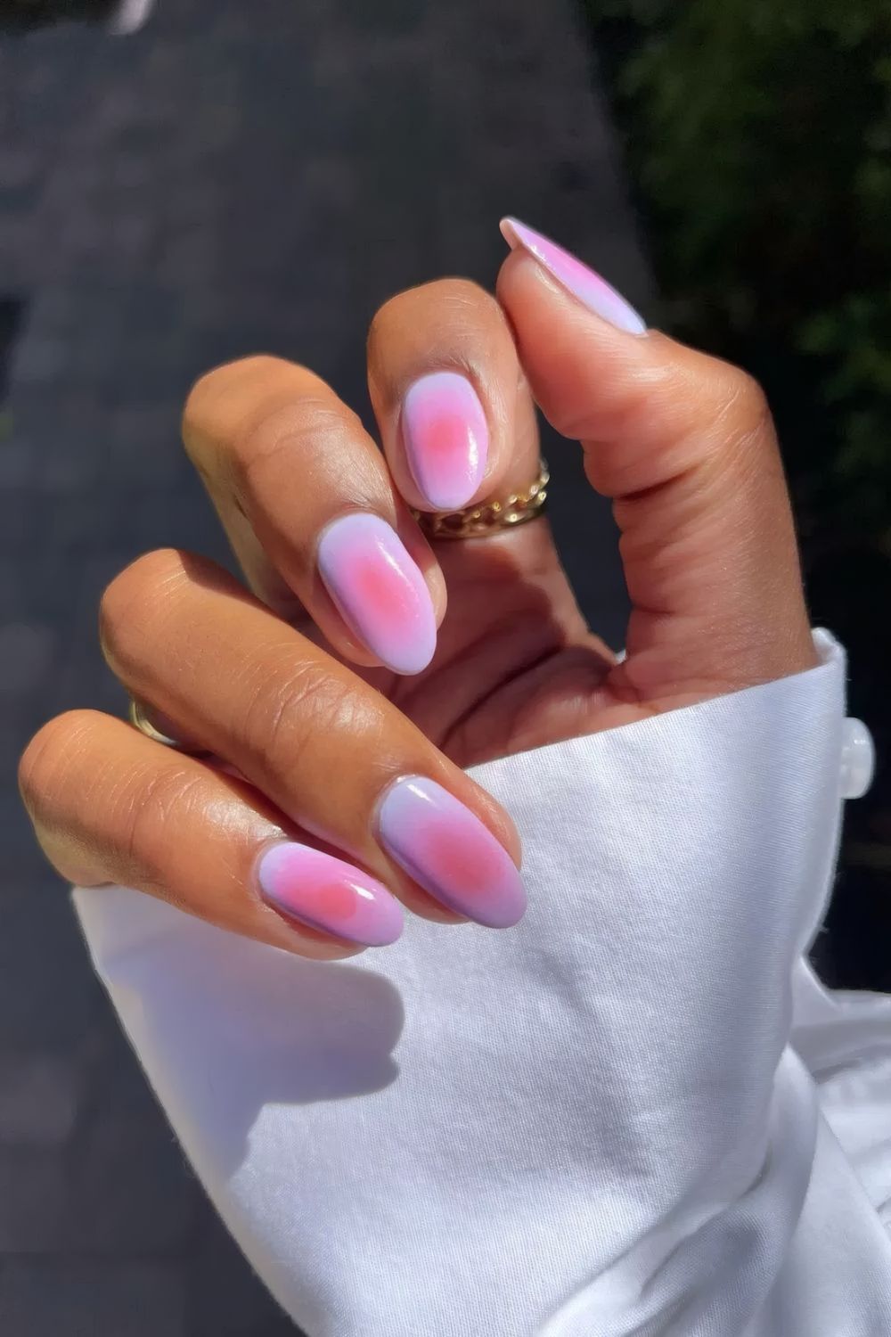 Pink and Purple Aura Nails