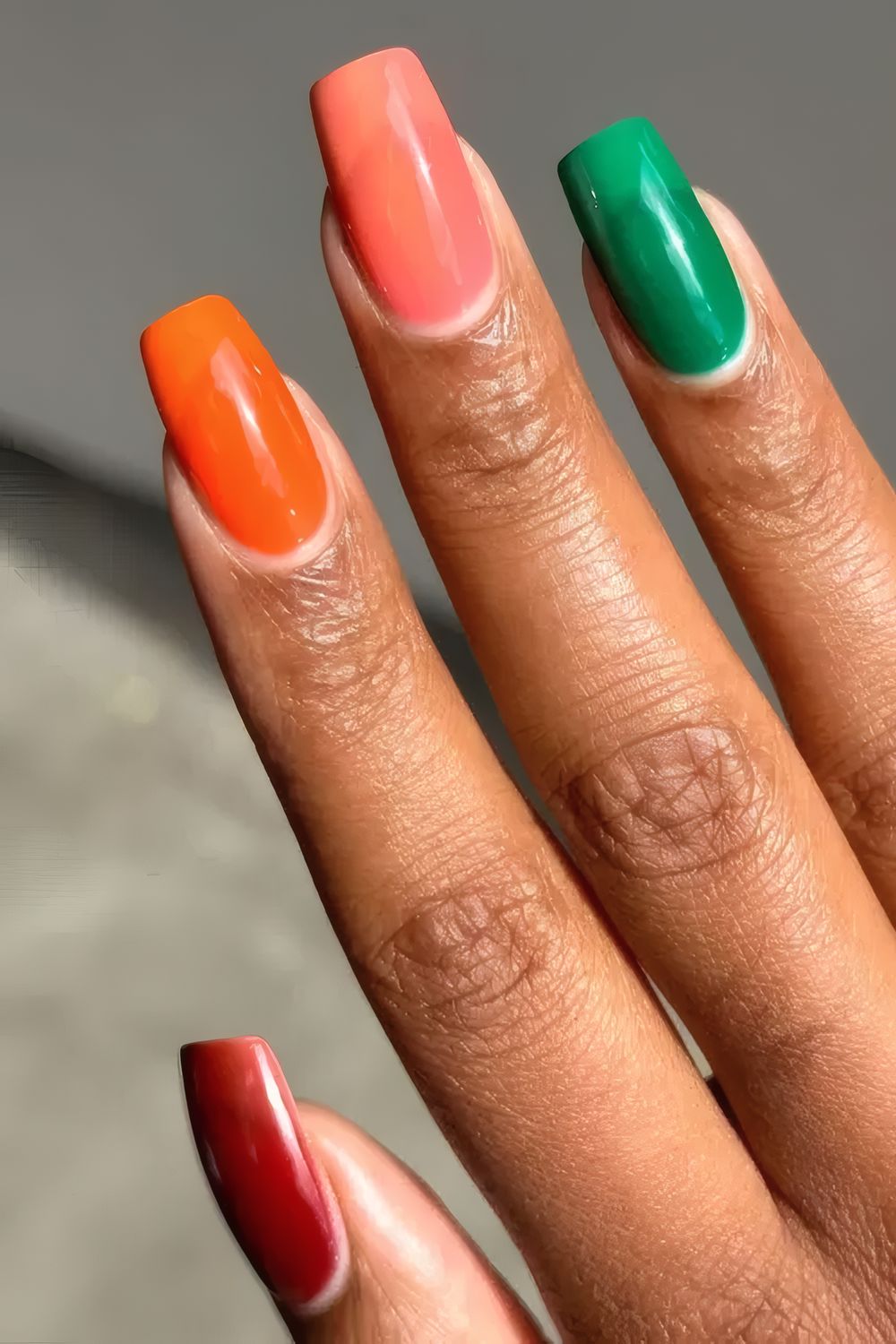 Rainbow Skittle Jelly Nails