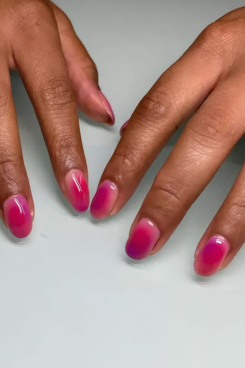 Shorter Pink Gradient Nails