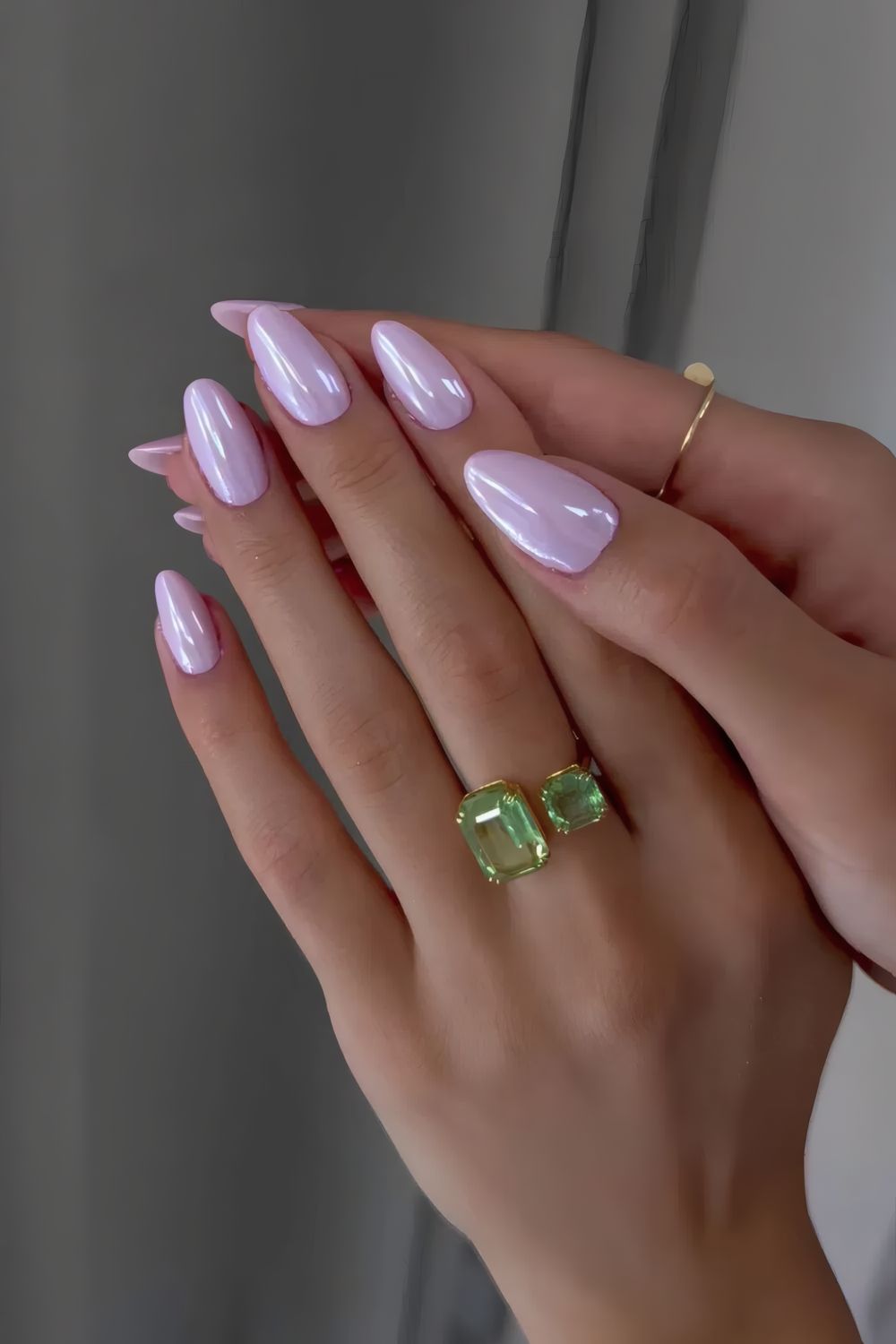Soft Lavender Chrome Nails