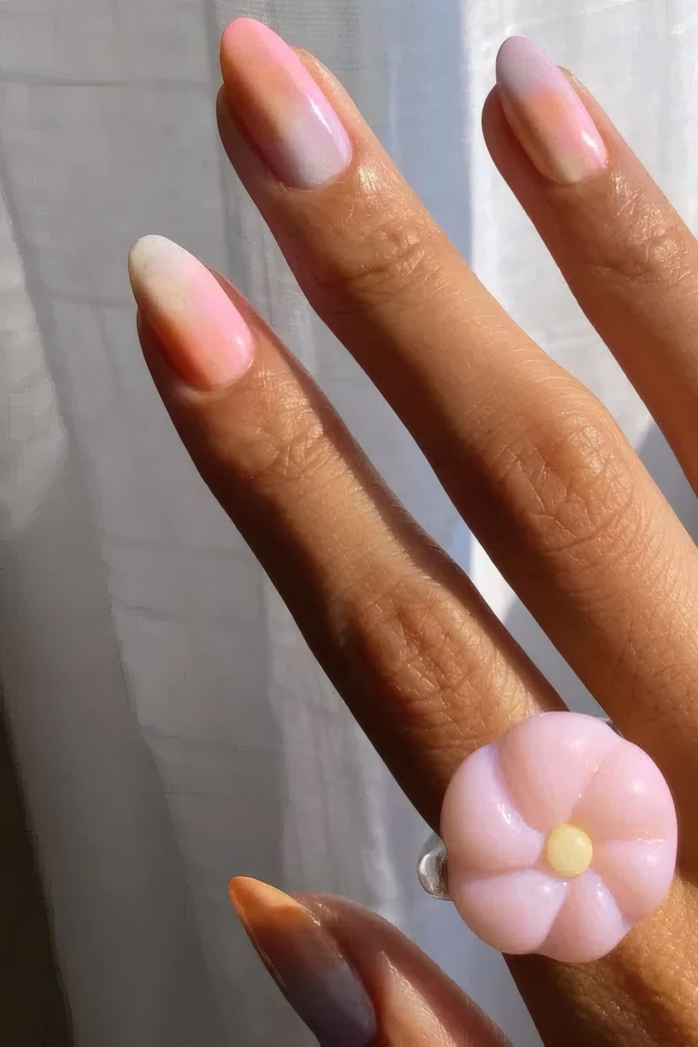 Sorbet-colored Ombre Nail Art