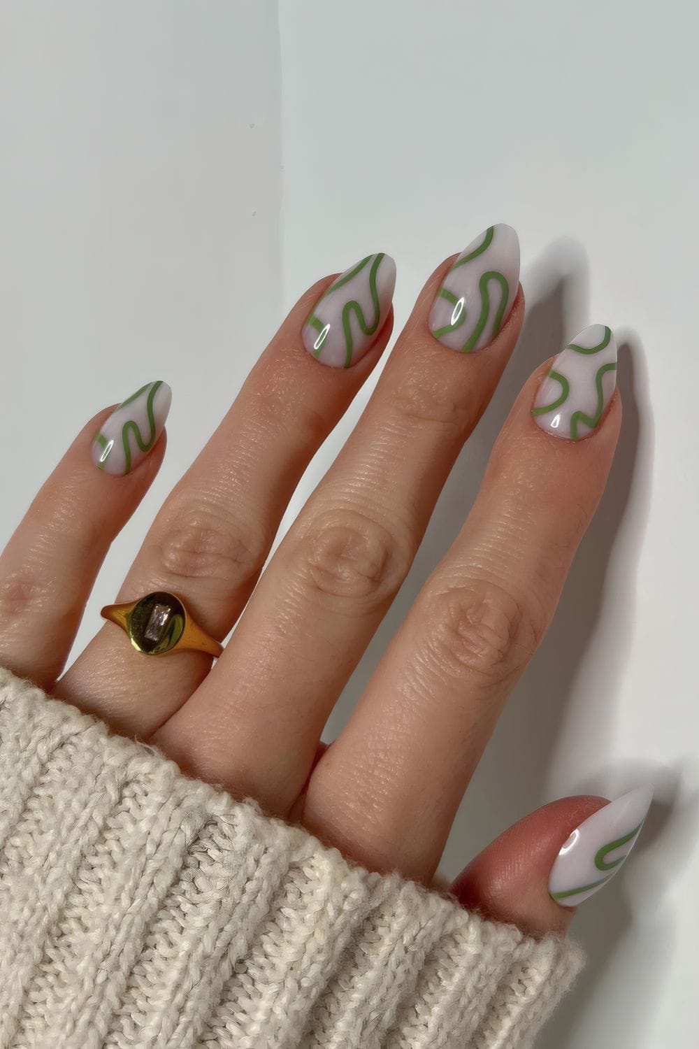Subtle Swirl Saint Patricks Day Nails